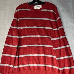 Men’s Size XL Urban Pipeline Sweater Red/Gray Striped Gently Used Fast Shipping